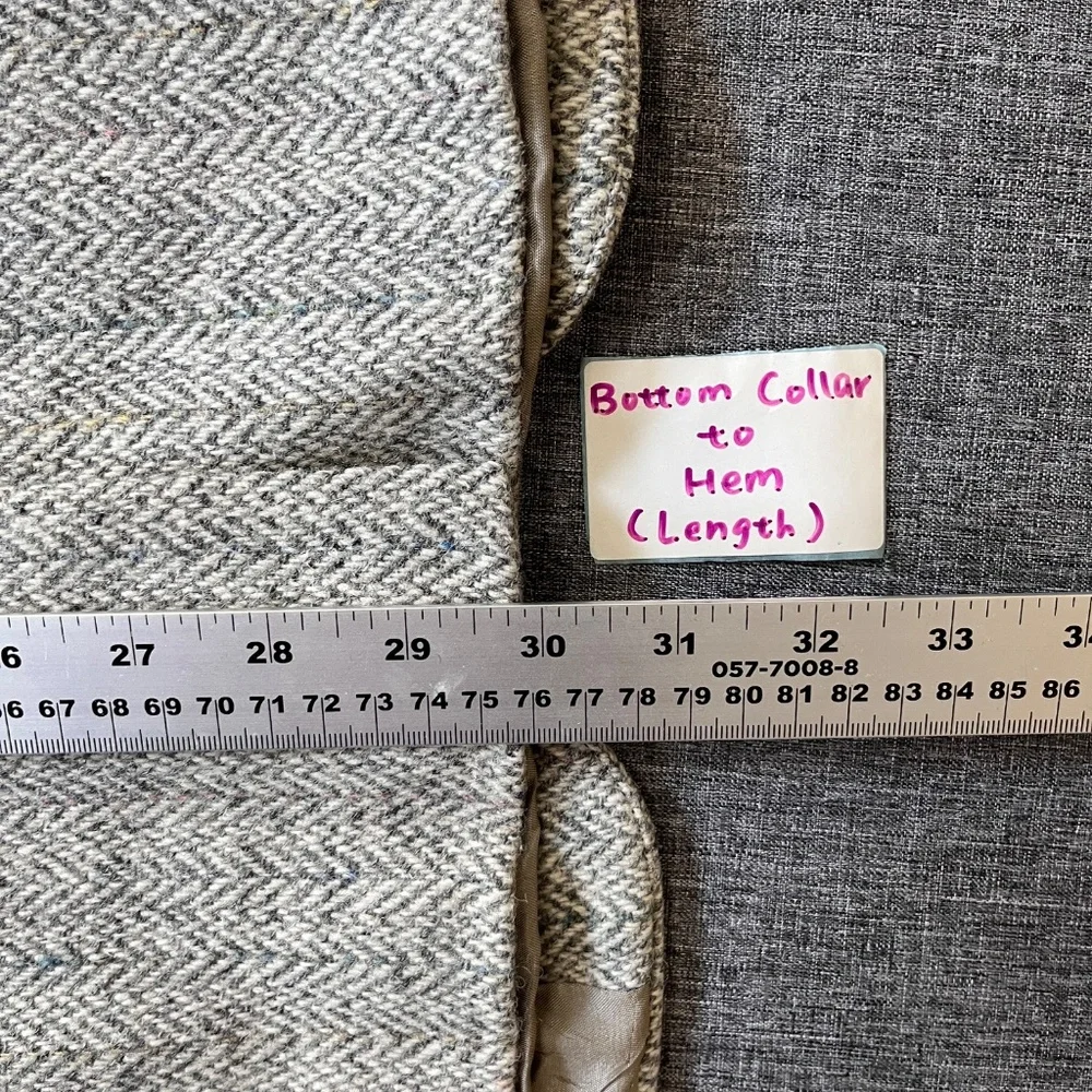 Harris Tweed Wool Herringbone Sport Coat Blazer Jacket - Men's Size 42R - Gray